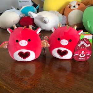 NWT 4.5” Baiden the Dragon Valentine Squishmallow - Listing is for ONE.
